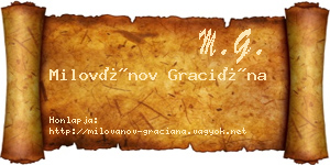 Milovánov Graciána névjegykártya